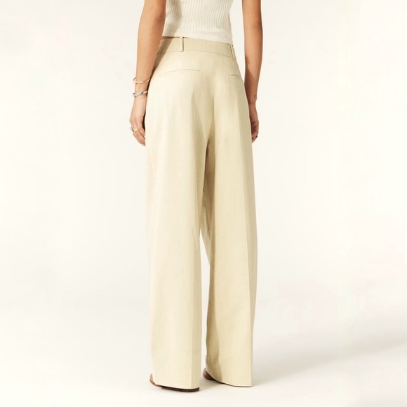 NWT ba&sh Jona Tailored Trousers Wideleg in beige - Picture 2 of 16